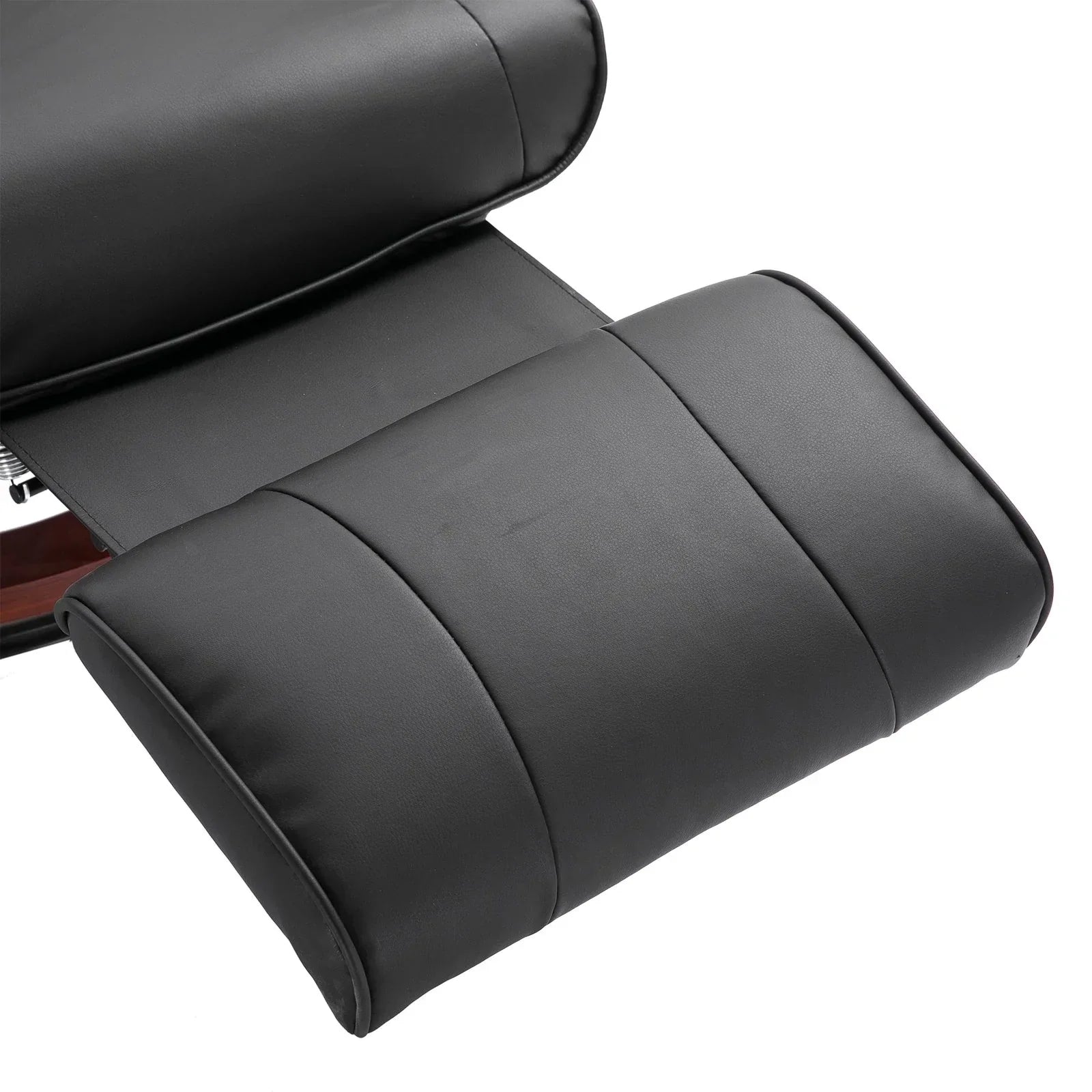 Fauteuil inclinable manuel pivotant en similicuir HomCom avec repose-pieds confortable et relaxant