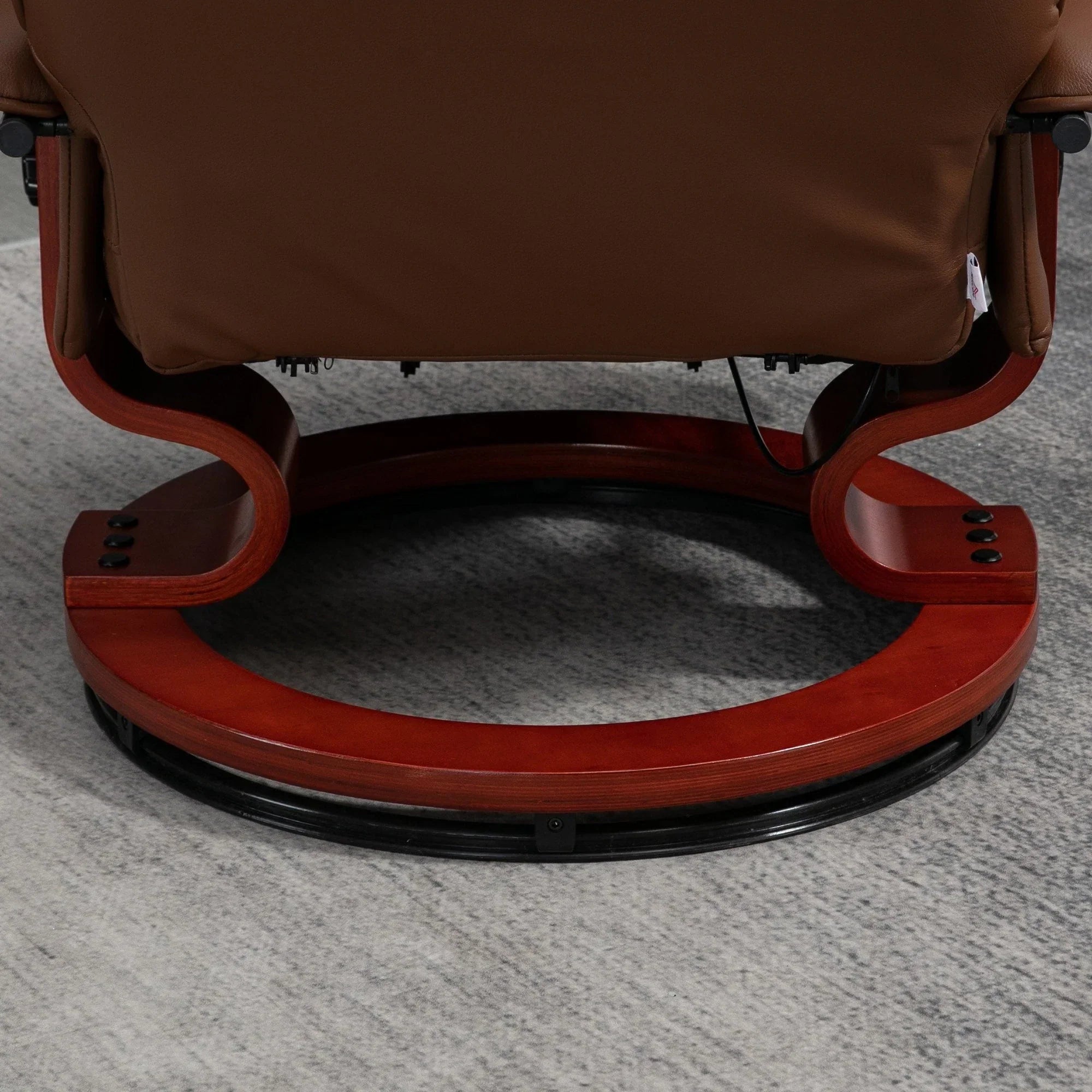 Fauteuil inclinable manuel pivotant en similicuir HomCom avec repose-pieds confortable et relaxant
