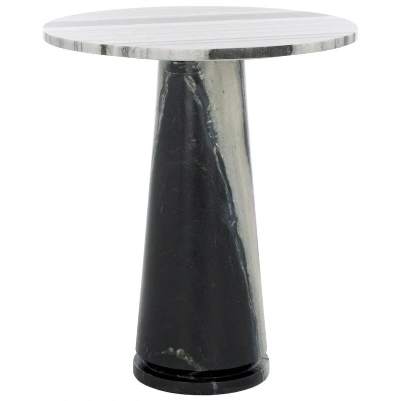 Table d'appoint ronde haute en marbre SAFAVIEH Couture Ghicu - 56 cm L x 53 cm P x 61 cm H - 21Wx21Dx24H