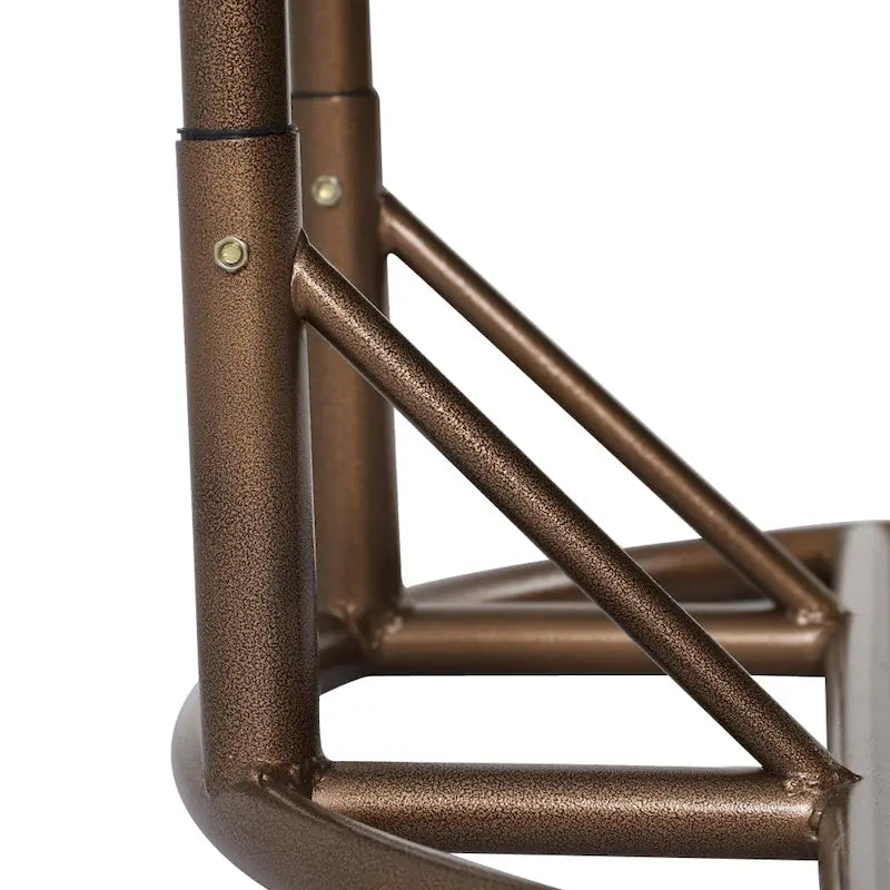 Sedia sospesa a dondolo a forma di uovo con supporto in metallo, struttura in vimini e cuscino – Beige / Blu antracite / Bianco / Blu / Bianco antico / Marrone / Tela, 2 posti
