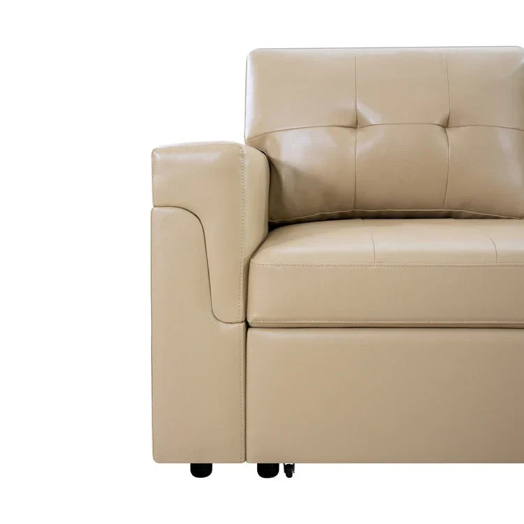 Canapé d'angle réversible convertible avec lit gigogne, méridienne de rangement et pieds durables
