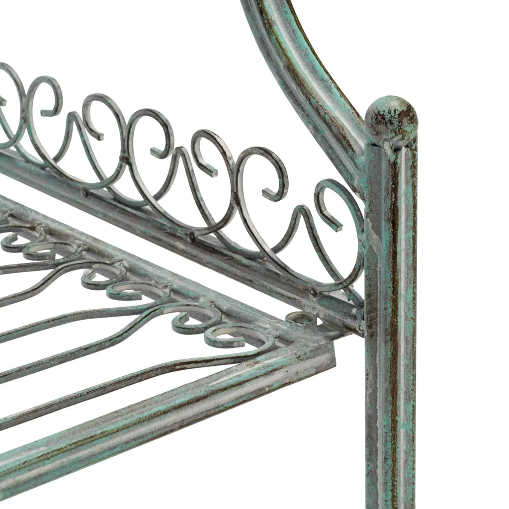 SAFAVIEH Bryn Étagère de boulanger d'extérieur victorienne en fer forgé à 4 niveaux - 63,5 cm l x 38,1 cm P x 160 cm H - 25L x 15P x 63H