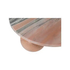 Round Marble Coffee Table with Sphere Legs, Multicolor, Seats 4â€?